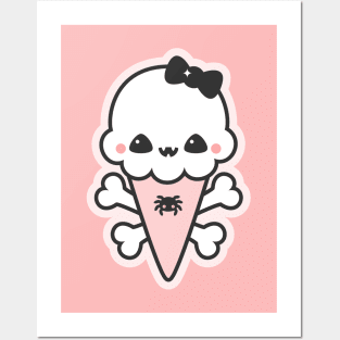 Creepy Cute Ice Cream Cone Posters and Art